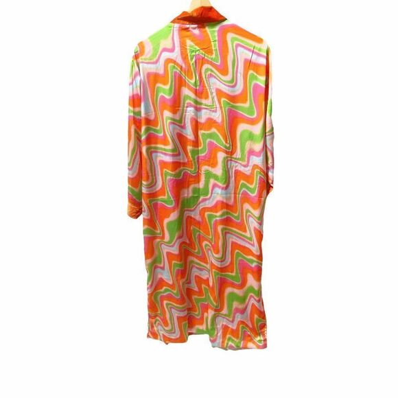 URBAN OUTFITTERS Livie Printed Robe In Orange - Picture 5 of 5